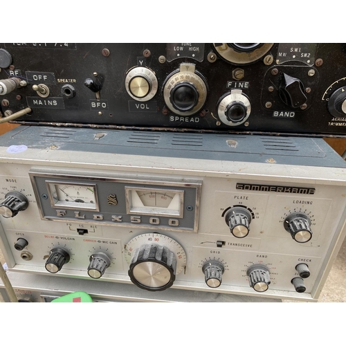 1255 - A COLLECTION OF VINTAGE ITEMS TO INCLUDE TWO SOMMERAAMP TO INCLUDE AN FLDX500 AND AN FRDX500 AND A F... 