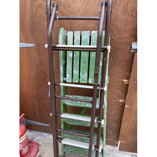 1259 - THREE SETS OF STEP LADDERS TO INCLUDE A WOODEN STEP LADDER