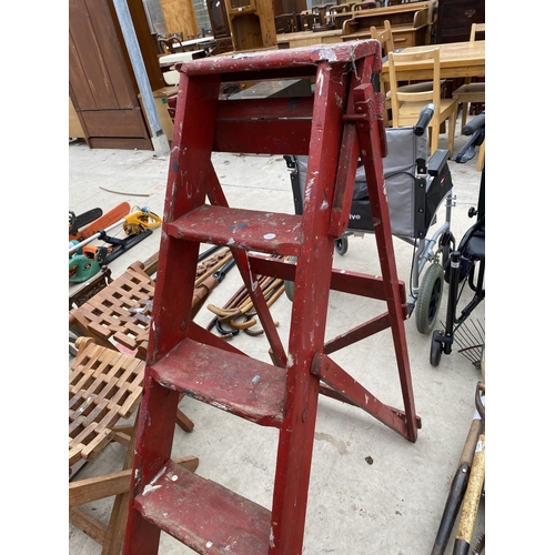 1268 - A SET OF VINTAGE G A JONES WOODEN STEP LADDERS