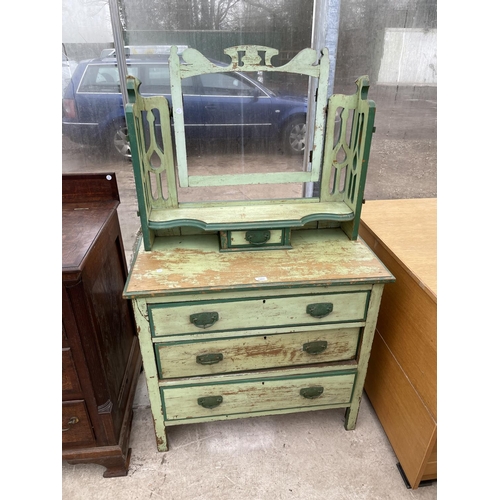 1902 - A LATE VICTORIAN RE-PAINTED DRESSING CHEST (LACKING MIRROR), 35