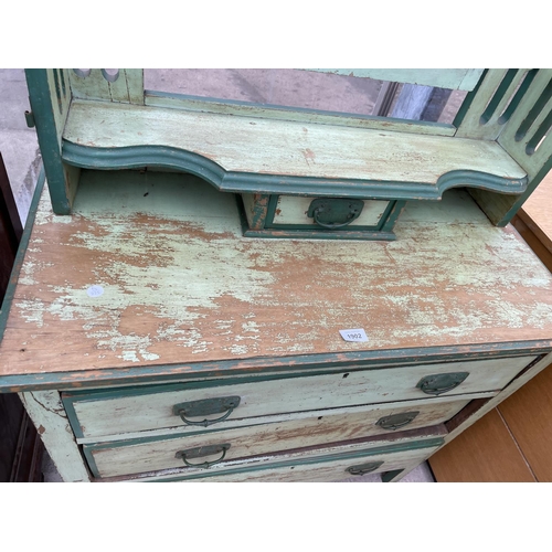 1902 - A LATE VICTORIAN RE-PAINTED DRESSING CHEST (LACKING MIRROR), 35