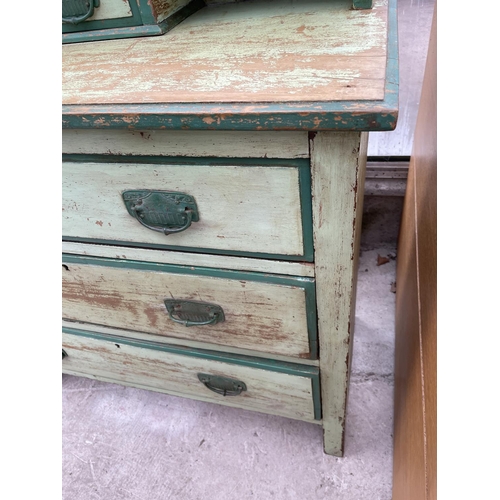 1902 - A LATE VICTORIAN RE-PAINTED DRESSING CHEST (LACKING MIRROR), 35