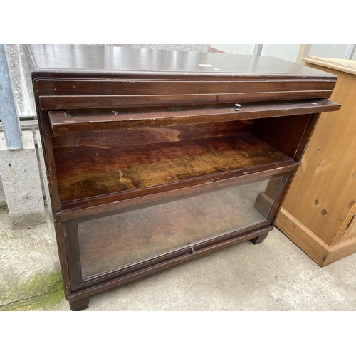 1910 - A GLOBE WERNICKE TWO TIER GLAZED BOOKCASE, 34x30x11