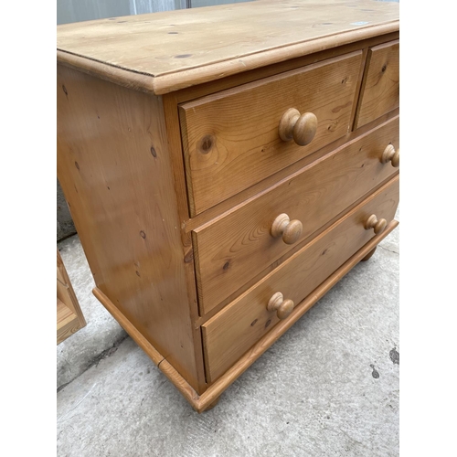 1914 - A MODERN PINE CHEST OF TWO SHORT AND TWO LONG DRAWERS, 36