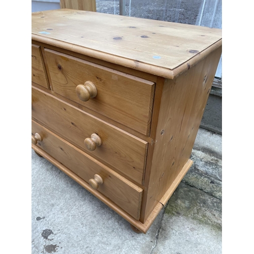 1914 - A MODERN PINE CHEST OF TWO SHORT AND TWO LONG DRAWERS, 36