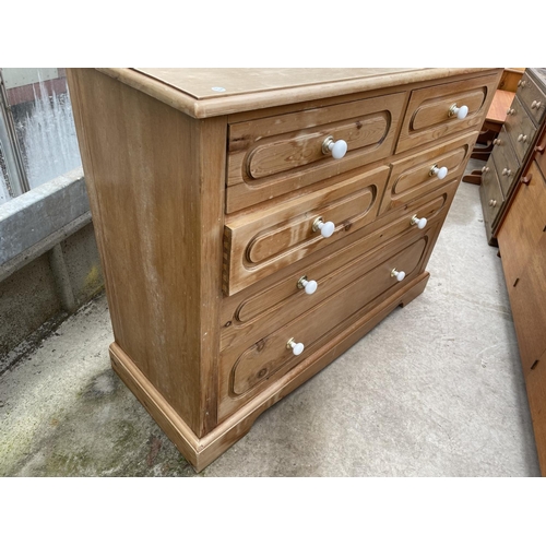 1915 - A MODERN PINE CHEST OF FOUR SHORT AND TWO LONG DRAWERS, 48