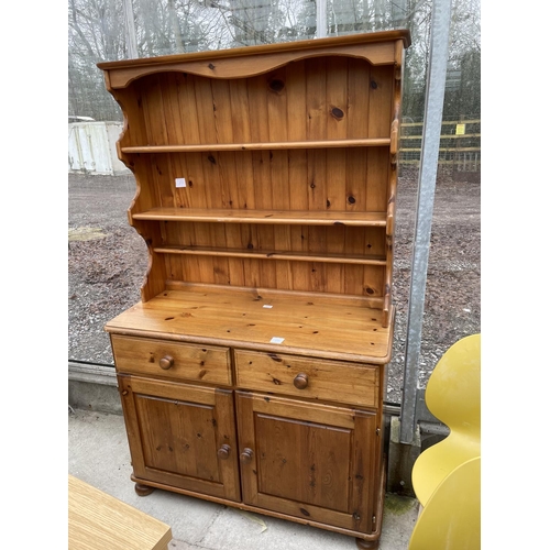 1919 - A MODERN PINE DRESSER WITH PLATE RACK, 43