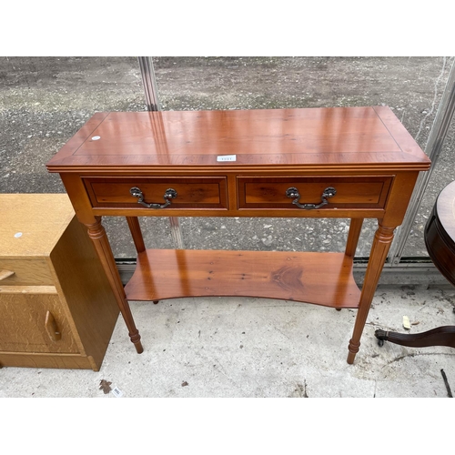 1941 - A MODERN YEW WOOD CONSOLE TABLE, 30