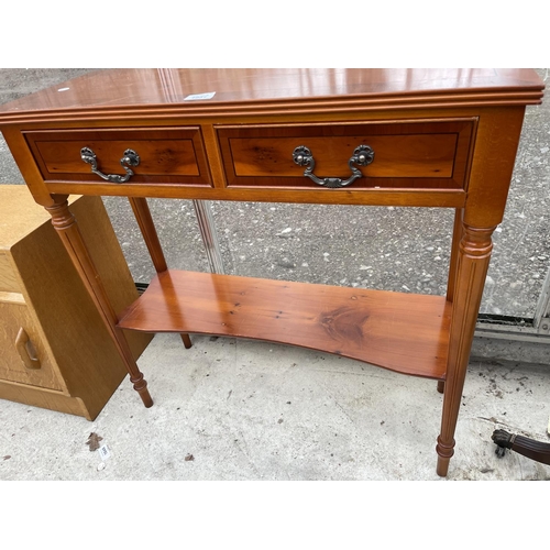 1941 - A MODERN YEW WOOD CONSOLE TABLE, 30