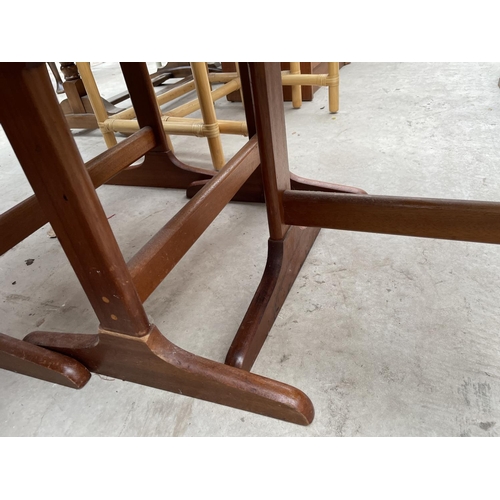 1949 - A NEST OF RETRO TEAK AND TILE INSET TABLES