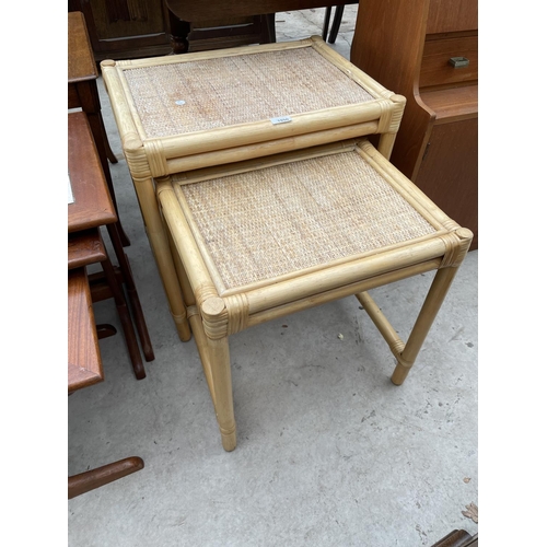 1950 - A NEST OF TWO BAMBOO TABLES