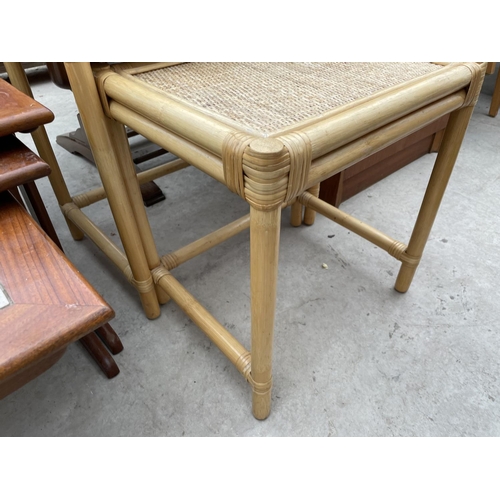 1950 - A NEST OF TWO BAMBOO TABLES