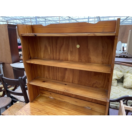 1960 - A MODERN PINE DRESSER WITH PLATE RACK, 36