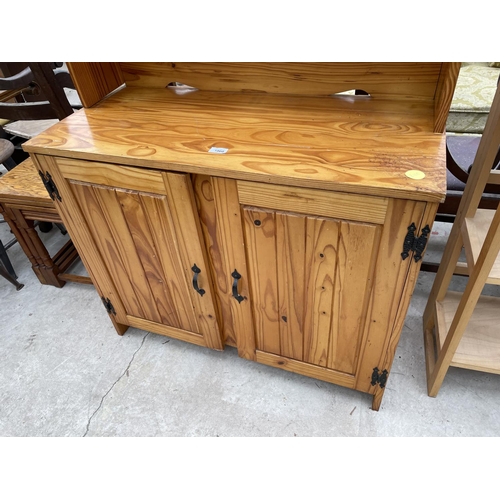 1960 - A MODERN PINE DRESSER WITH PLATE RACK, 36