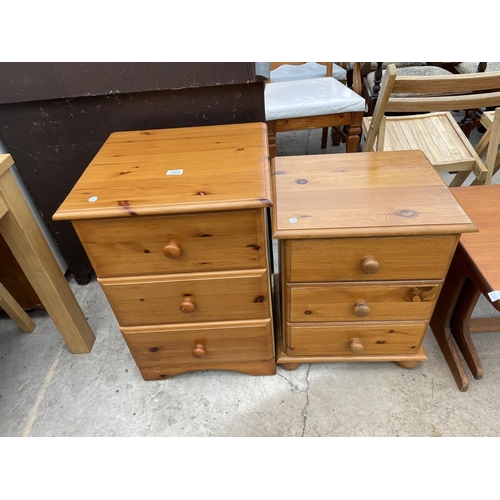 1974 - A MODERN PINE THREE DRAWER CHEST AND SIMILAR TWO DRAWER CHEST