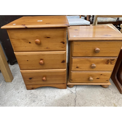 1974 - A MODERN PINE THREE DRAWER CHEST AND SIMILAR TWO DRAWER CHEST