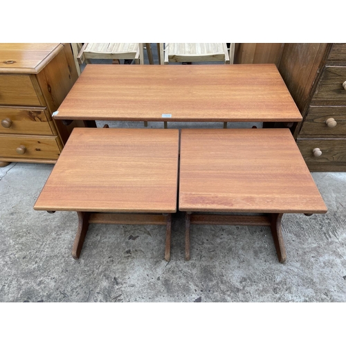 1975 - A RETRO G-PLAN STYLE NEST OF THREE TABLES