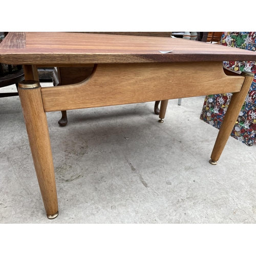 1978 - A RETRO G-PLAN E GOMME TEAK COFFEE TABLE ON TAPERED LEGS, 29x19