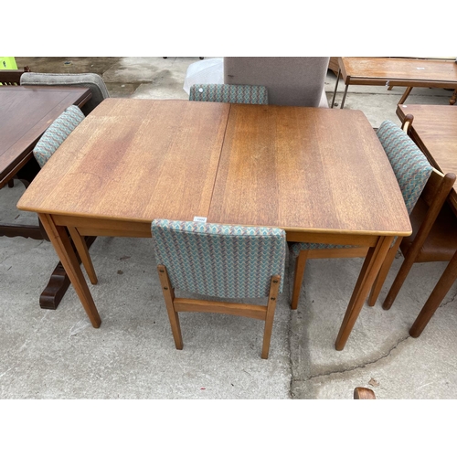 1990 - A RETRO TEAK EXTENDING DINING TABLE, 48x32.5