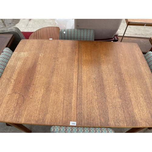 1990 - A RETRO TEAK EXTENDING DINING TABLE, 48x32.5