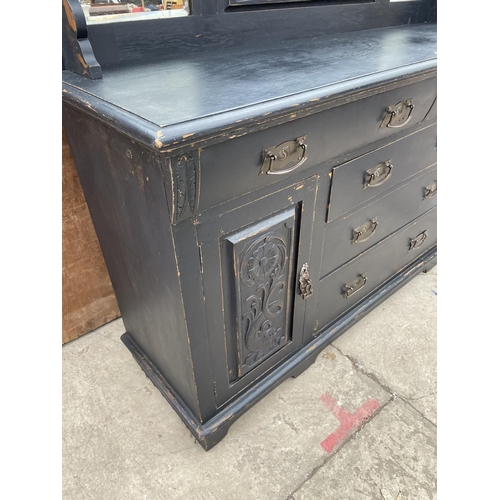 1994 - A LATE VICTORIAN EBONISED MIRRORED BACK SIDEBOARD, 68x50x21