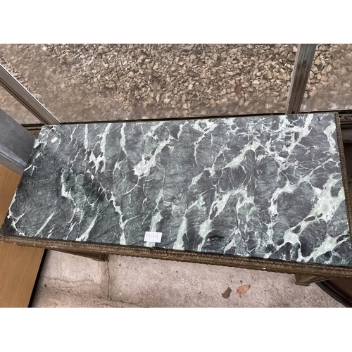 1906A - A GILDED SIDE TABLE WITH MARBLE TOP