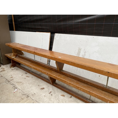 1313 - TWO VINTAGE SCHOOL GYM BENCHES