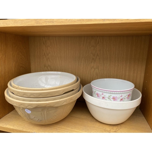 1331 - AN ASSORTMENT OF CERAMIC WARE TO INCLUDE MASON CASH MIXING BOWLS, ROLLING PIN ETC