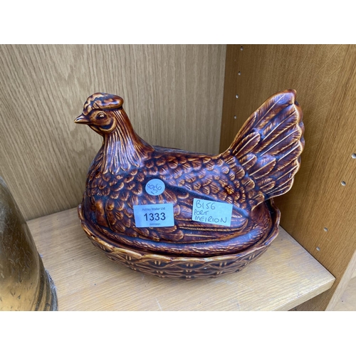 1333 - A PORT MEIRION CHICKEN EGG CADDY AND A COAL SCUTTLE