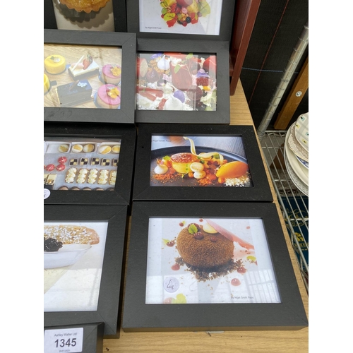 1345 - AN ASSORTMENT OF SMALL FRAMED 'NIGEL SMITH FOOD' PRINTS