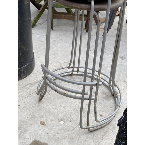 1367 - FOUR RETRO STACKING BAR STOOLS