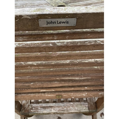 1385 - A JOHN LEWIS GARDEN FURNITURE SET WITH FOUR CHAIRS AND TWO FURTHER UNBRANDED CHAIRS