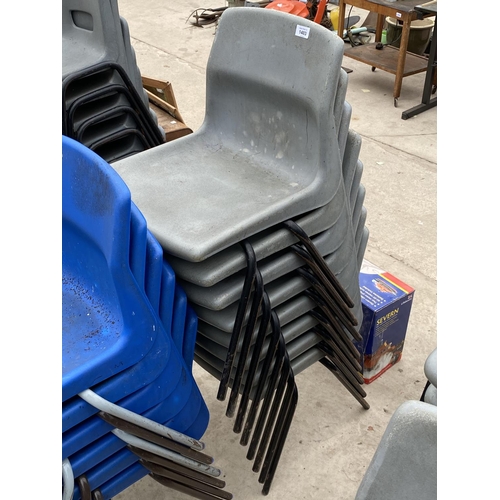 1403 - FOURTEEN PLASTIC SCHOOL CHAIRS