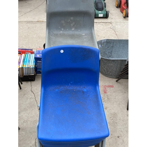 1403 - FOURTEEN PLASTIC SCHOOL CHAIRS