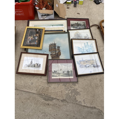 1454 - A LARGE ASSORTMENT OF FRAMED PICTURES AND PRINTS