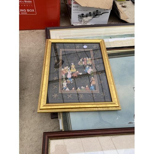 1454 - A LARGE ASSORTMENT OF FRAMED PICTURES AND PRINTS