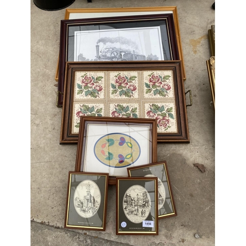 1456 - AN ASSORTMENT OF FRAMED PRINTS AND PICTUTRES