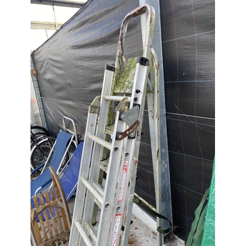 1539 - TWO SETS OF ALUMINIUM STEP LADDERS