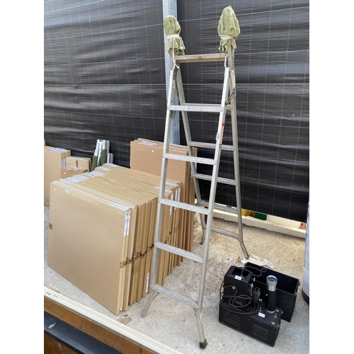 1550 - A SET OF ALUMINIUM STEP LADDERS