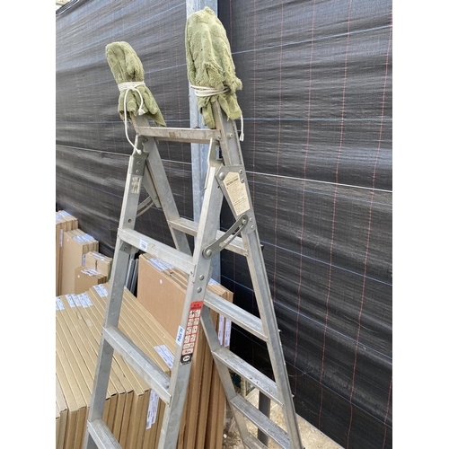 1550 - A SET OF ALUMINIUM STEP LADDERS