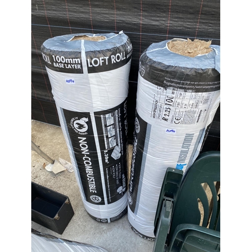 1552 - THREE ROLLS OF 100MM LOFT INSULATION