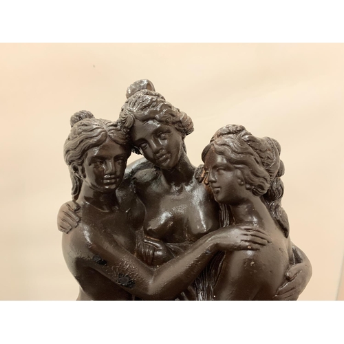 68 - AN ORNAMENT DEPICTING THE THREE MUSES - HEIGHT 43CMS