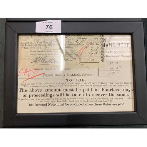 76 - A PAIR OF DUKE OF SUTHERLAND SIGNED RECEIPTS