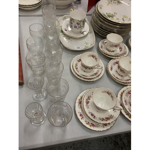 104 - AN ASSORTMENT OF CHINA TO INCLIUDE ROYAL STAFFORD, ARGYLE ETC