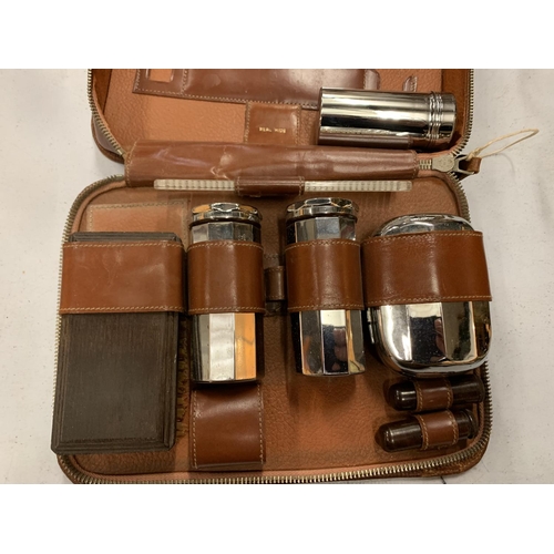 136 - TWO VINTAGE GENTLEMANS GROOMING  CASES