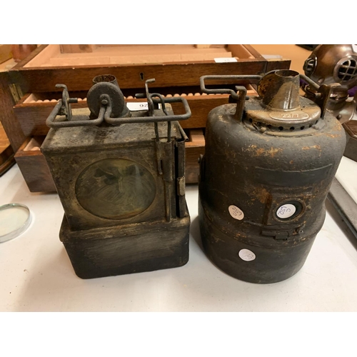 26 - TWO VINTAGE RAILWAY LAMPS