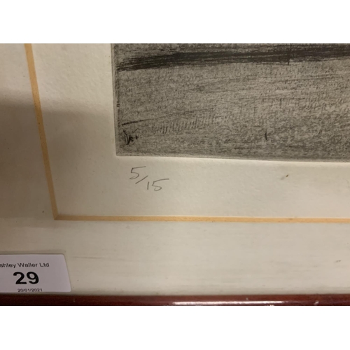 29 - A FRAMED LIMITED EDITION PENCIL DRAWING OF THE BAELZ FACTORY 5/15