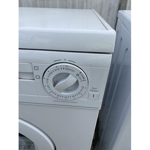 1803 - A WHITE HOTPOINT AQUARIUS TUMBLE DRYER BELIEVED IN WORKING ORDER BUT NO WARRANTY