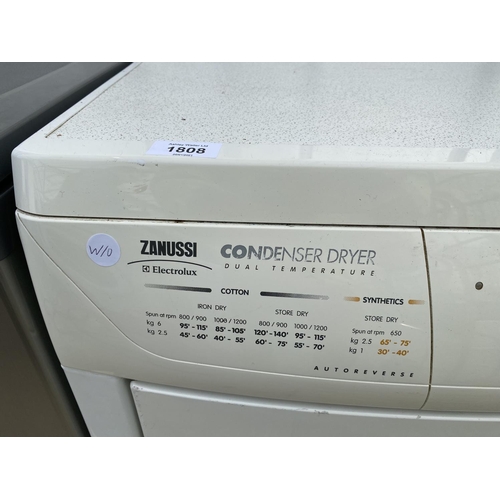 1808 - A WHITE ZANUSSI CONDENSER DRYER IN W/O BUT NO WARRENTY