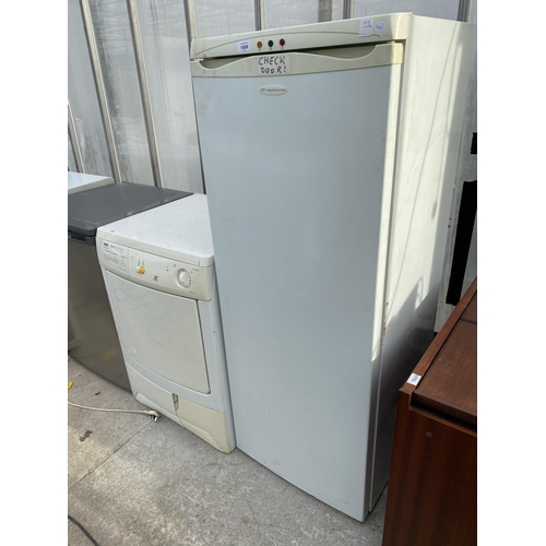 1809 - A WHITE FRIGIDAIRE UPRIGHT FREEZER BELIEVED IN WORKING IORDER BUT NO WARRANTY